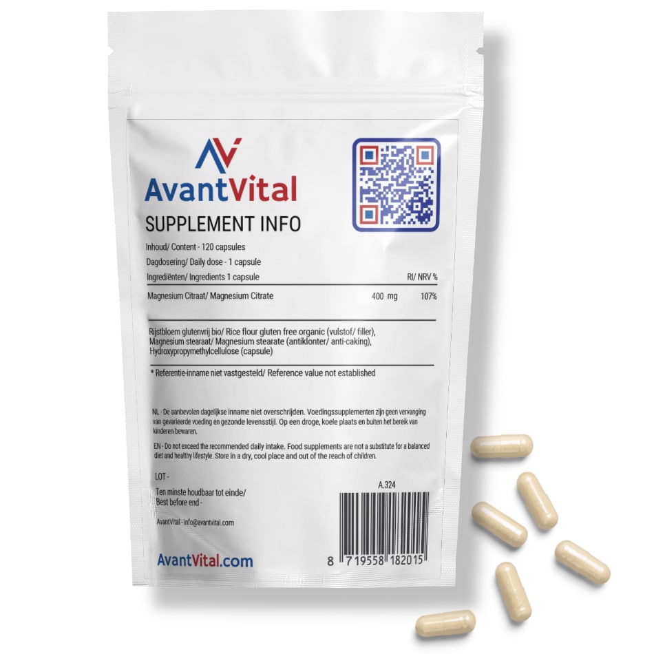 Magnesium Citraat – 400 mg AvantVital 4 Magnesium Citraat – 400 mg AvantVital AvantVital 4