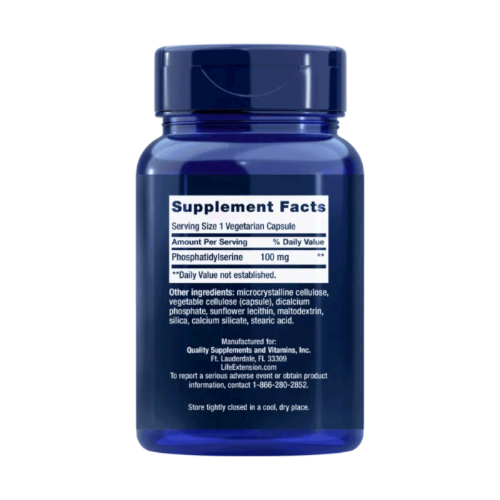 Fosfatidylserine – 100 mg Lipiden AvantVital 4